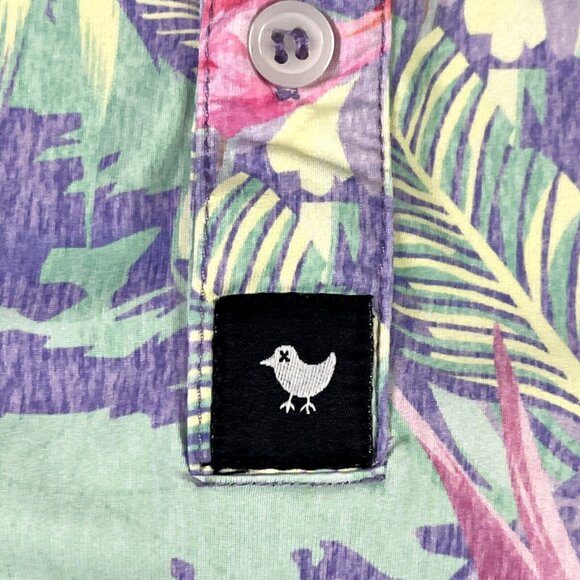 Bad Birdie Mens Performance Polo Mingos Tropical Flamingos Authentic Bad Birdie - Picture 3 of 9